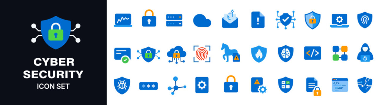 Cyber security line icons set featuring minimal vector symbols, modern outline style, and clean design. Perfect for apps, UI design, web security projects, tech interfaces, and digital branding.	
