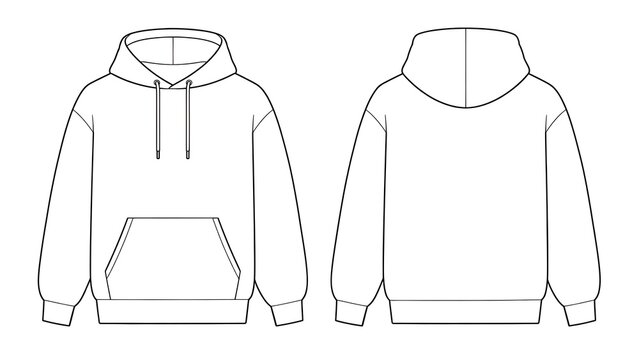 Flat design hoodie mockup illustration template
