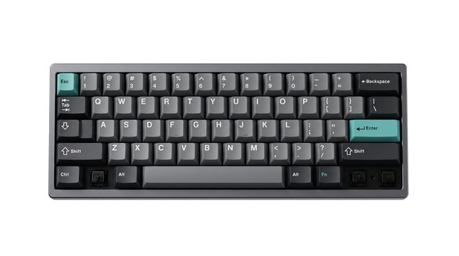 Modern mechanical keyboard with black and white keys for tech and office use