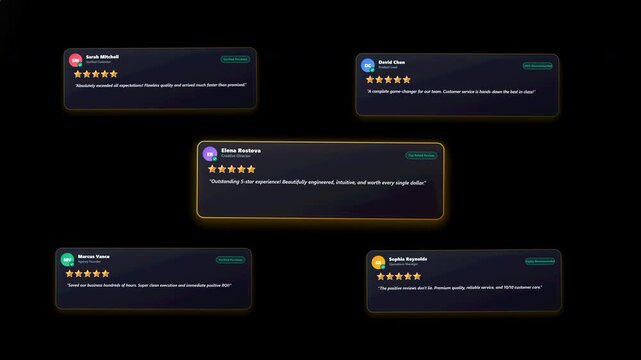 Customer Review Cards Stream 4k animation video