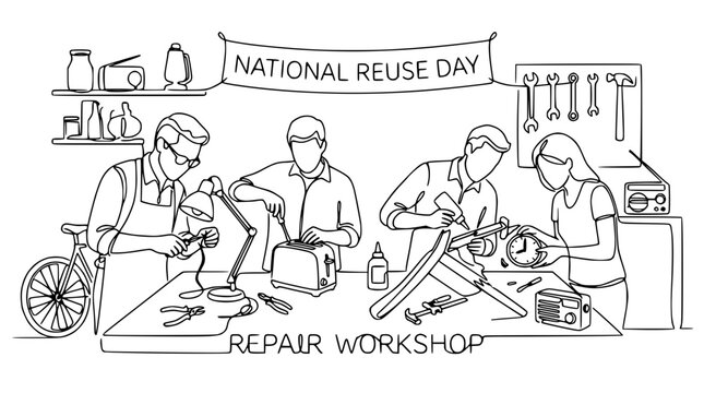 National Reuse Day Repair Workshop: People Fixing Objects