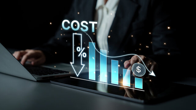Cost reduction and cost saving through digital transformation, business cost optimization, operational cost reduction, financial saving, and resource efficiency strategies for business success. Spline
