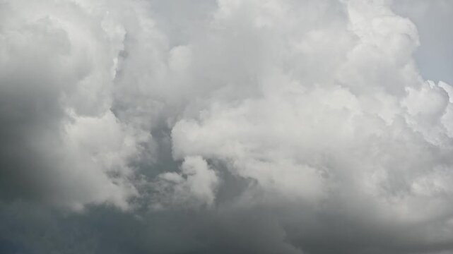 video timelapse 4k Beautiful Blue Sky with Fluffy White Clouds on a Bright Summer Day, Peaceful Cloudscape and Natural Atmosphere Background