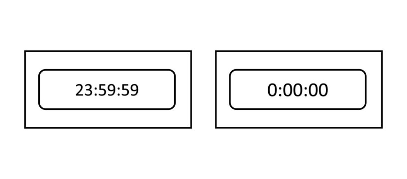 23:59:59から0:00:00へ切り替わるデジタル時計セット