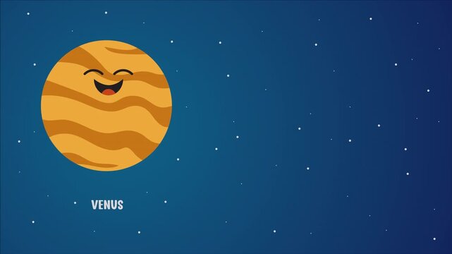 Cute Venus planet with copy space area for kid education astronomy 
