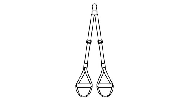 Suspension Trainer Straps with Foot Cradles - Hand-Drawn Fitness Equipment Vector Icon Illustration for Workout Training Exercise and Gym Routines - professional high detailed commercial stock
