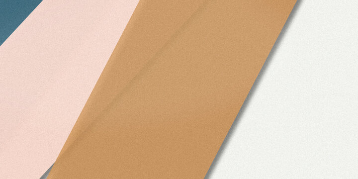 Blush pink and caramel brown paper strips sweep diagonally with soft depth, creating a tasteful minimalist background for creative briefs and ads.