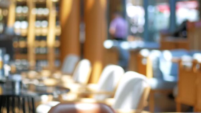 Blurred motion of people and interior of a restaurant, cafe, or store. abstract blurred people in restaurant for background. people moving in restaurant