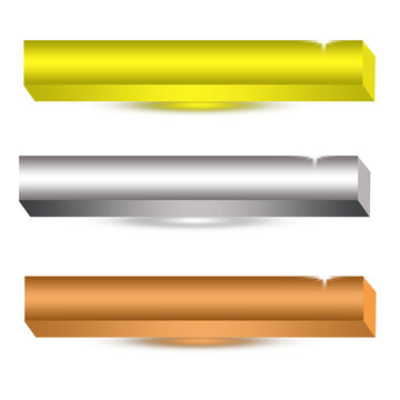 Metallic Gold Silver Bronze Lower Third Banner Collection with Elegant Premium Style