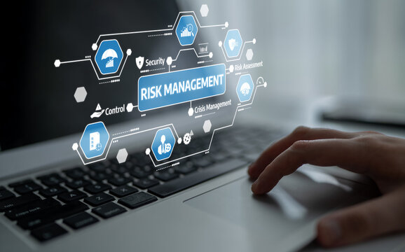 This image illustrates a modern approach to risk management with technology integration, showcasing key concepts for effective decision making and crisis management. Tessel