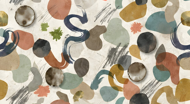 seamless wabi sabi abstract pattern