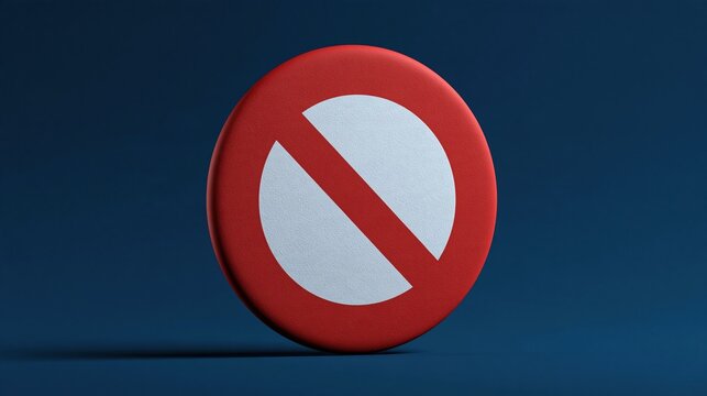 Red and white prohibition sign symbolizing restriction, prohibition, forbidden, and warning concepts