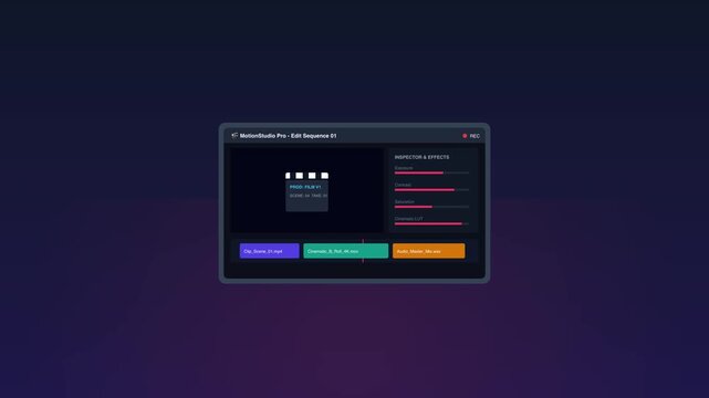 Digital Motion Graphics Editing Software Interface Dashboard