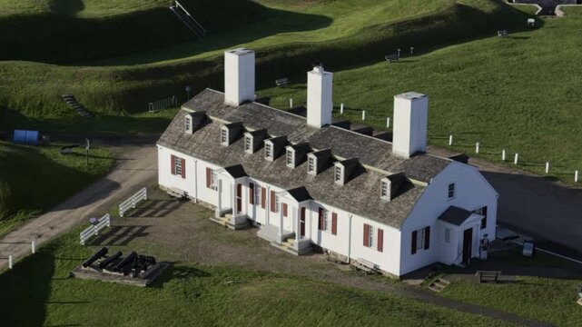 Fort Anne, Parks Canada National Historic Site - British colonial military outpost captured from the French and Mi&rsquo;kmaq Nation. Annapolis Royal, Nova Scotia MAXQUAL PRORES422HQ 4K HLG HDR BT.2020/2100