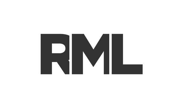 RML logo design template with strong and modern bold text. Initial based vector logotype featuring simple and minimal typography. Trendy company identity.