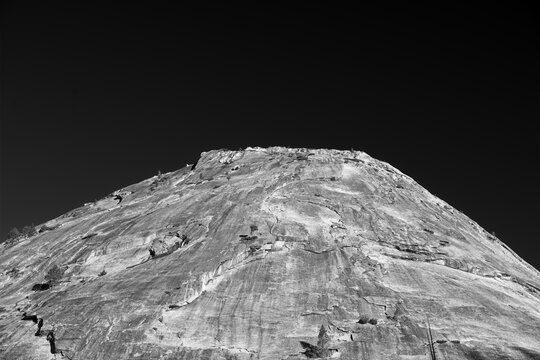 Summit Of Sugarloaf Dome Under A Dark Sky Black and White
