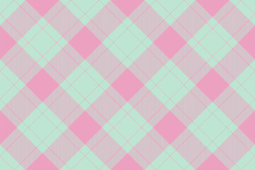 Fototapeta premium Robe plaid tartan check, row fabric pattern background. Gentle texture vector seamless textile in light and pink colors.