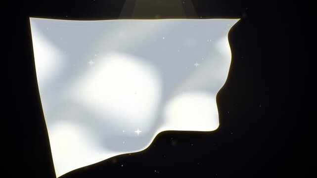 Graceful Floating Translucent Fabric in Golden Spotlight Loop Background