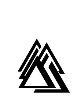 Minimalist geometric abstract triangle logo icon vector design element