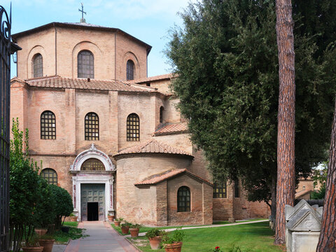 Brick church in Ravenna, Italy