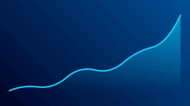 Simple motion graphic video of inclining line chart