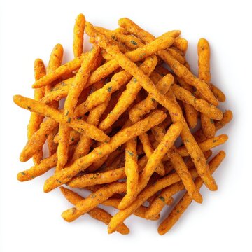 Holi namak para savory fried snack sticks with light seasoning isolated on a white background