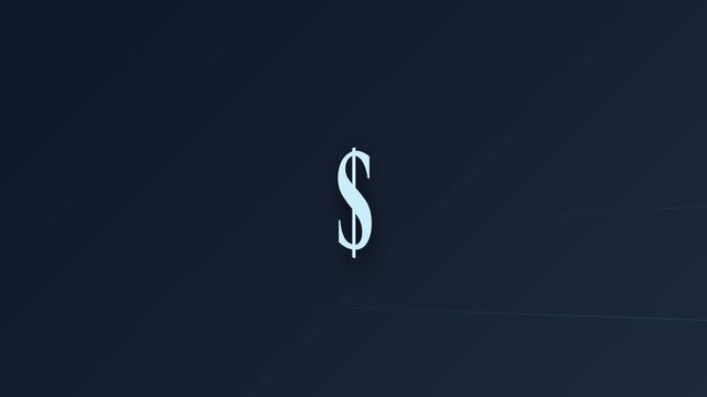 Simple motion graphic video of rotating $ logo