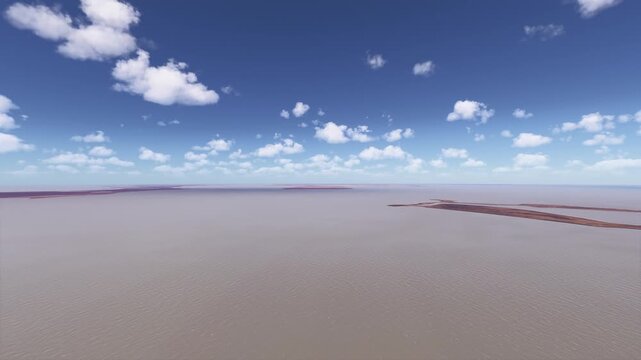 Drone aerial shot of Kati Thanda. Lake Eyre. South Australia. Australia