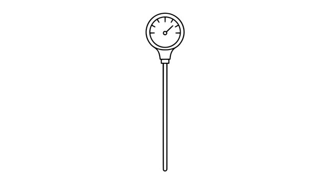 Compost Thermometer with Long Probe Rod Dial Gauge Vector Icon Illustration for Garden Composting Measurement Tool - professional high resolution commercial stock detailed commercial stock imagery