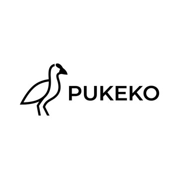 Minimalist Pukeko Bird Logo Design with Bold Typography