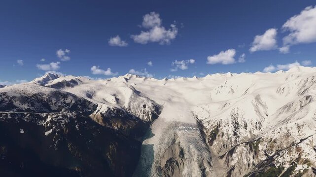 Aerial view of the snow in Franz Josef Glacier in West Coast Region. New Zealand