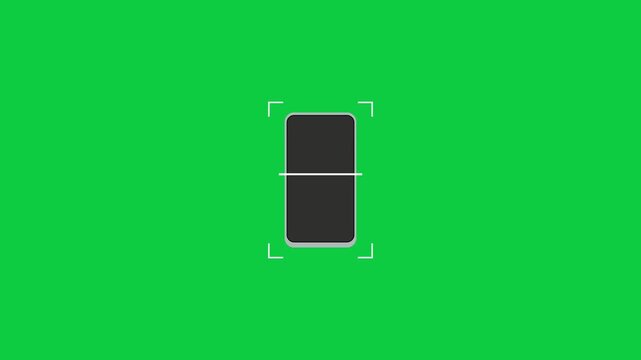 Smartphone Scanning Animation on Green Screen Background