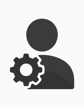 User Profile Icon with Gear Symbol for Settings