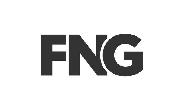 FNG logo design template with strong and modern bold text. Initial based vector logotype featuring simple and minimal typography. Trendy company identity.