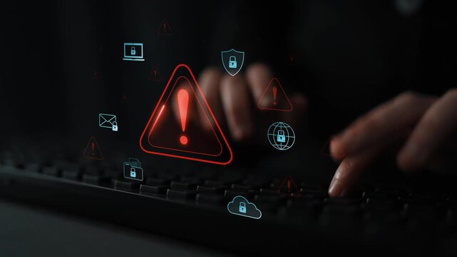 Cybersecurity threat alert protects data. Cyber security threat alert prevents access, alert warns breach, defends system, and cyber security threat alert identifies risk. Marrow