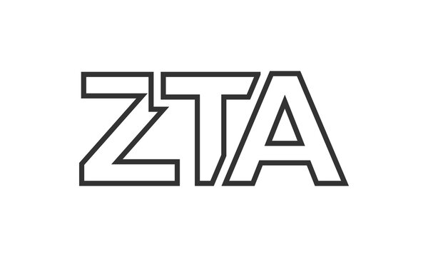 ZTA logo design template with strong and modern bold text. Initial based vector logotype featuring simple and minimal typography. Trendy company identity.
