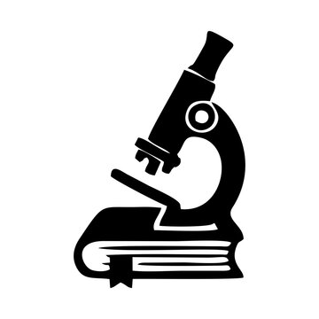 Microscope On Book Science Research Logo