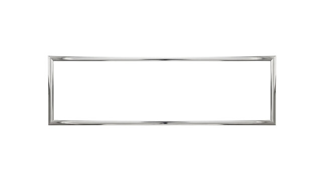 Empty rectangular silver picture frame isolated on a white background