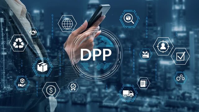 Businessman Using Mobile Phone for Digital Transformation with Technology Icons in Urban Setting, Representing Future Connectivity and Innovation. Entropy.