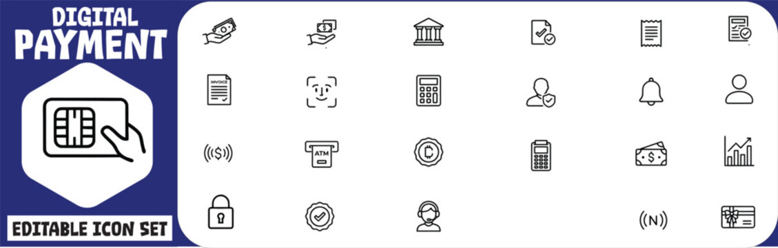 Digital payment security concept with card numbers and online transaction icons representing financial technology