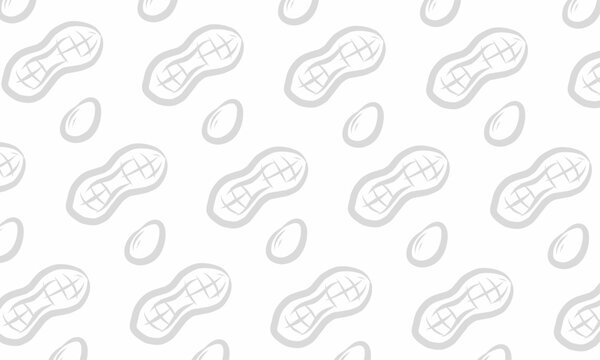 Doodle peanut hand draw pattern background