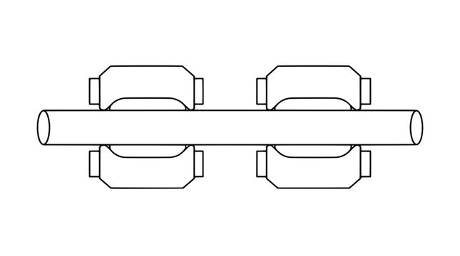 Particle Accelerator Beam Pipe with Focusing Magnets Scientific Equipment Linear Collider Component Vector Icon Illustration - professional high resolution commercial detailed commercial stock