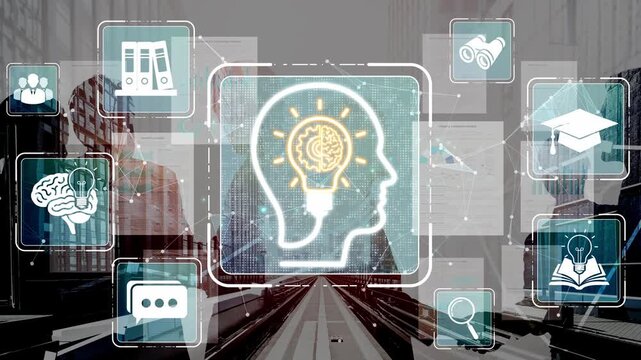 Brainstorming Concept with Digital Icon Illustrating Knowledge Sharing and Collaboration in Modern Business Environment Sigmoid