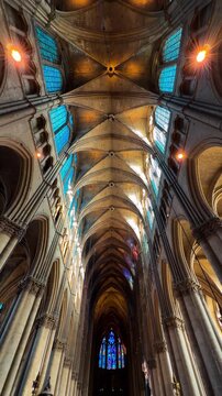 Reims Cathedral Notre-Dame de Reims. Reims, France, December 25, 2025. High quality 4k footage