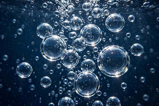 bubbles on blue background