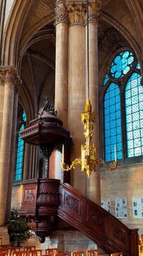 Reims Cathedral Notre-Dame de Reims. Reims, France, December 25, 2025. High quality 4k footage