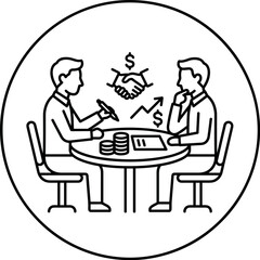Fototapeta premium Business Meeting Handshake Deal Growth Chart Money Icons Partnership