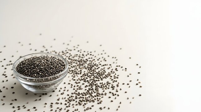 Premium Chia Seeds Scattered