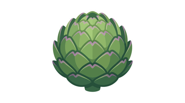 Artichoke vegetable flat vector illustration on white background