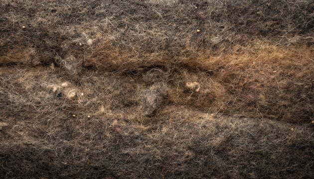 Close up view of textured brown wool surface with natural fibers and soft fuzzy appearance under warm lighting